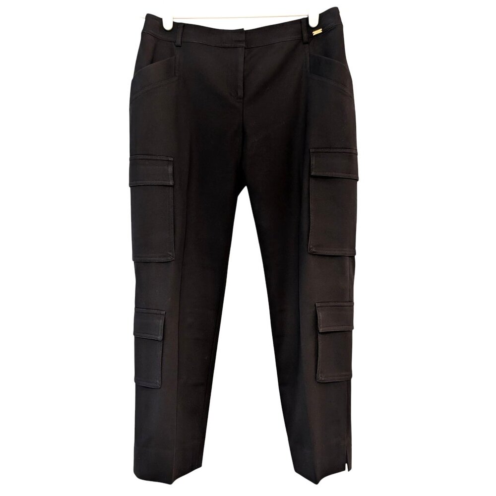 St John Womens Size 6 Black Cargo Utility Multi Pockets USA Made Crop Pants